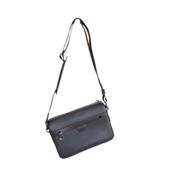 Christian Louboutin 3225098 Ruisbuddy Zipped Leather Crossbody Bag Cosme Brown - Picture 1 of 15
